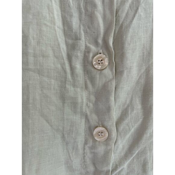 United Colors of Benetton Linen Button Up Blouse Size Large - Picture 3 of 8